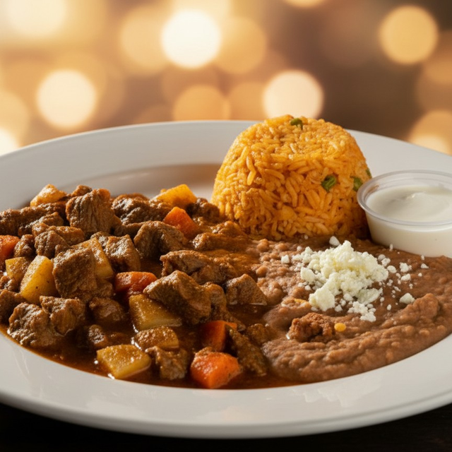Carne Guisada Lunch.